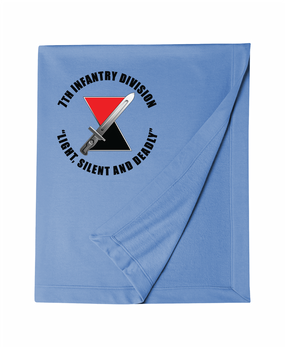 7th Infantry Division "Deadly"  Embroidered Dryblend Stadium Blanket  (C)