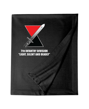 7th Infantry Division "Deadly"  Embroidered Dryblend Stadium Blanket  (L)