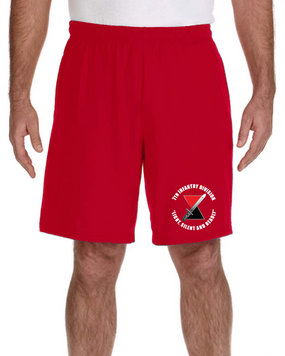 7th Infantry Division "Deadly"  Embroidered Gym Shorts  (C)