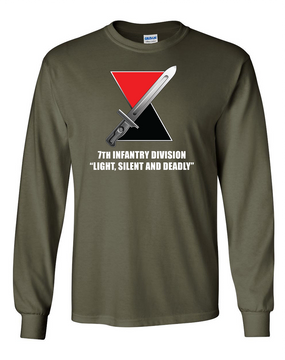 7th Infantry Division "Deadly"   Long-Sleeve Cotton T-Shirt (FF)