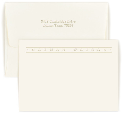Personalized Marquee note card and envelope set embossed with names and optional return address on envelope 