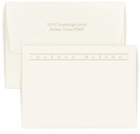 Personalized Marquee note card and envelope set embossed with names and optional return address on envelope 