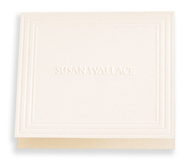 Personalized note card and envelope set embossed with first and last name with the choice of paper color 