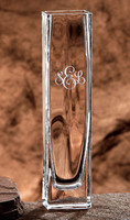 Handmade bud vase personalized with initials or monogram and choice of six engraving styles
