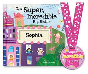 Personalized storybook rewarding a big sister for helping out and reassuring her she is loved and appreciated