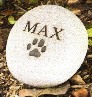 Personalized garden stones to remember a pet with up to two lines of engraving