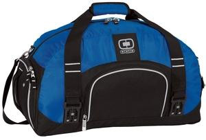 Ogio Duffle bag with ventilated shoe compartment, front zippered pocket, and personalized with first name or initials 