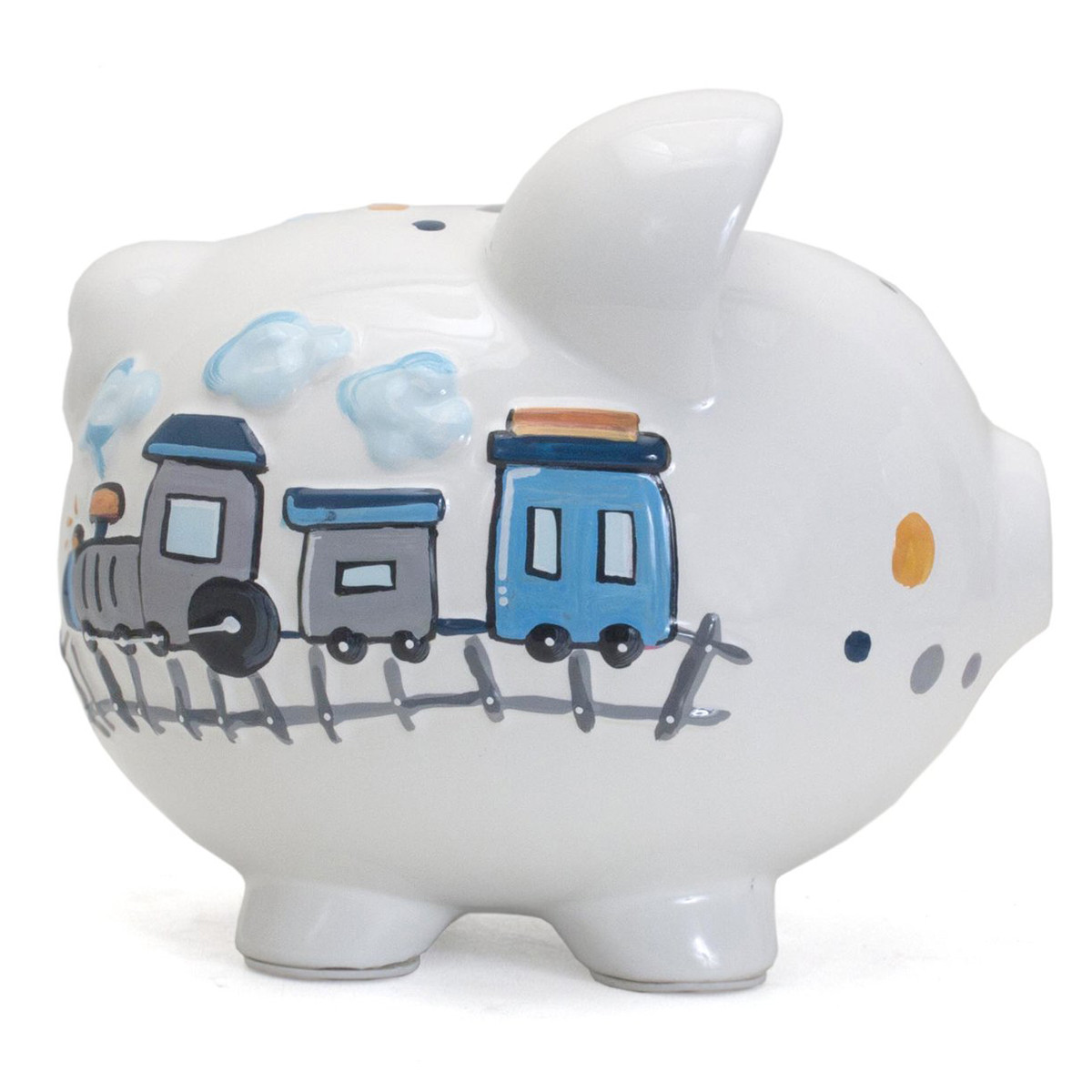 Personalized Piggy Bank - train design