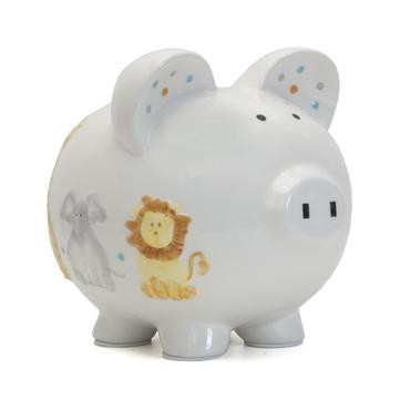 Personalized Piggy Bank - safari design