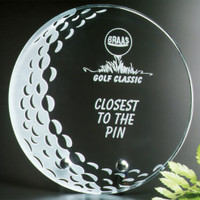 Custom crystal golf ball award