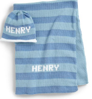 Personalized knit blanket and beanie