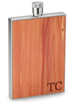 Custom engraved wooden flask for corporate gifting