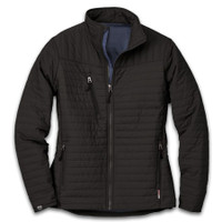 Custom branded women's insulated jacket for corporate gifting