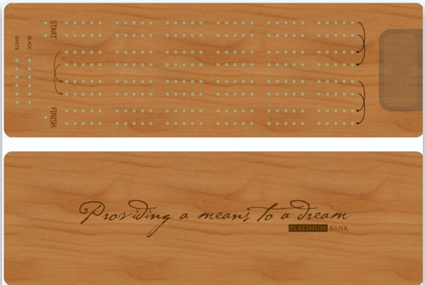 Customized Cribbage Board for client gifting