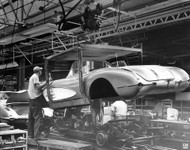 1958 Chevy Corvette Plant Poster