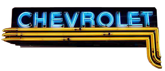 Chevrolet Horizonal Vintage Dealer Neon Sign - GMPhotoStore