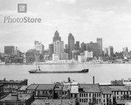 Windsor and Detroit 1960 Skyline Poster