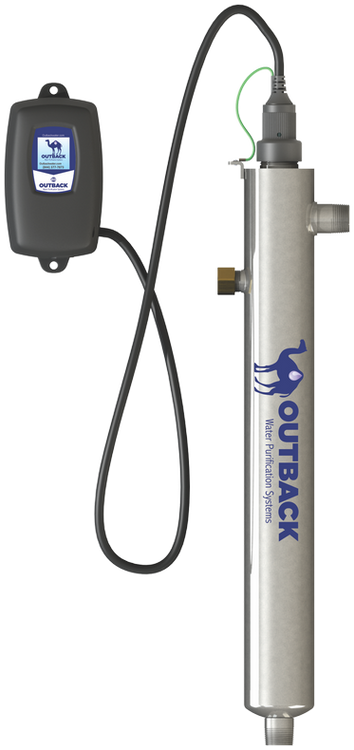 UV 6 GPM water system purifies contaminated water using only 12 VDC power ideal for base camps, motor homes or boats