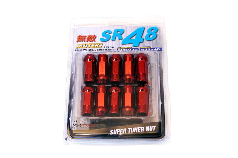 Muteki SR48 Tuner 48mm Extended Open Ended Lug Nuts Set 12x1.25 ORANGE 20pc New