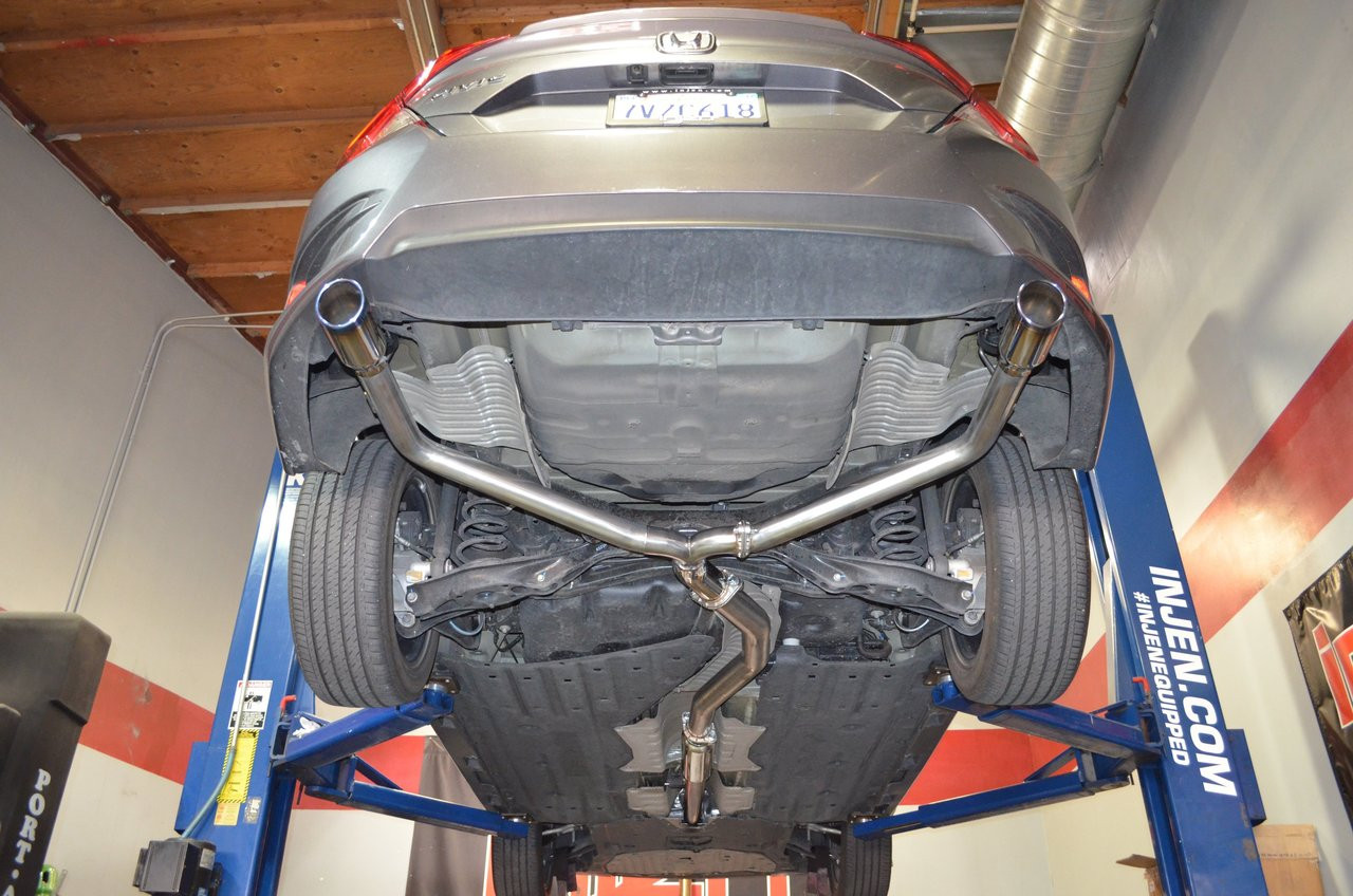 Injen 16 19 Honda Civic 1 5l Turbo Sedan Cat Back Exhaust W Dual Burnt Titanium Tips