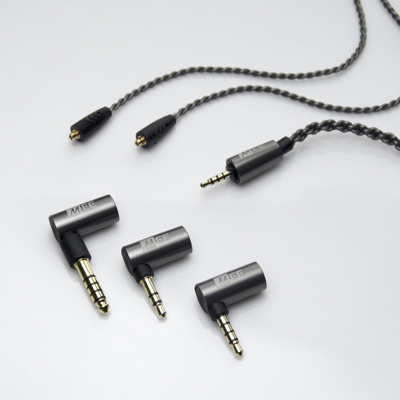 MEE audio Universal MMCX 2.5mm balanced audio cable with 3.5mm balanced,  4.4mm balanced, and 3.5mm stereo adapter set for Astell&Kern, FiiO, Sony,  HiFiMan, and other balanced sources
