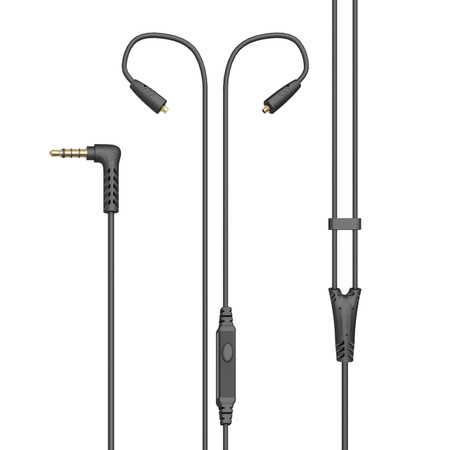 MMCX Replacement Headset Cable with In-Line Mic and Remote for Pinnacle P2 and Other In-Ear Headphones (Black)