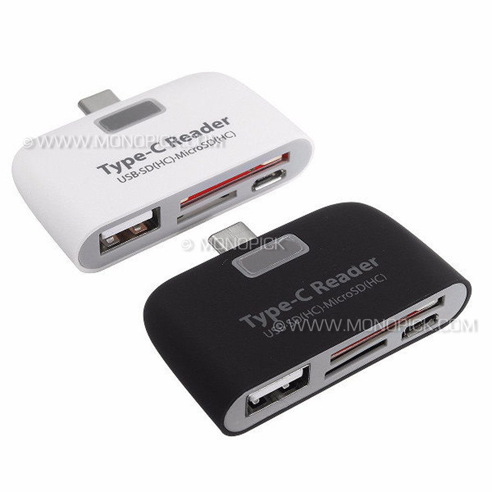 4 in1 USB-C Type C Micro USB USB OTG TF SD Micro SD Card Reader 