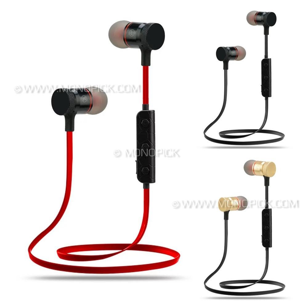 Sports Metal Wireless Bluetooth 4.0 Handsfree Stereo Earphones Headset  Earbuds for mobile phone - monopick