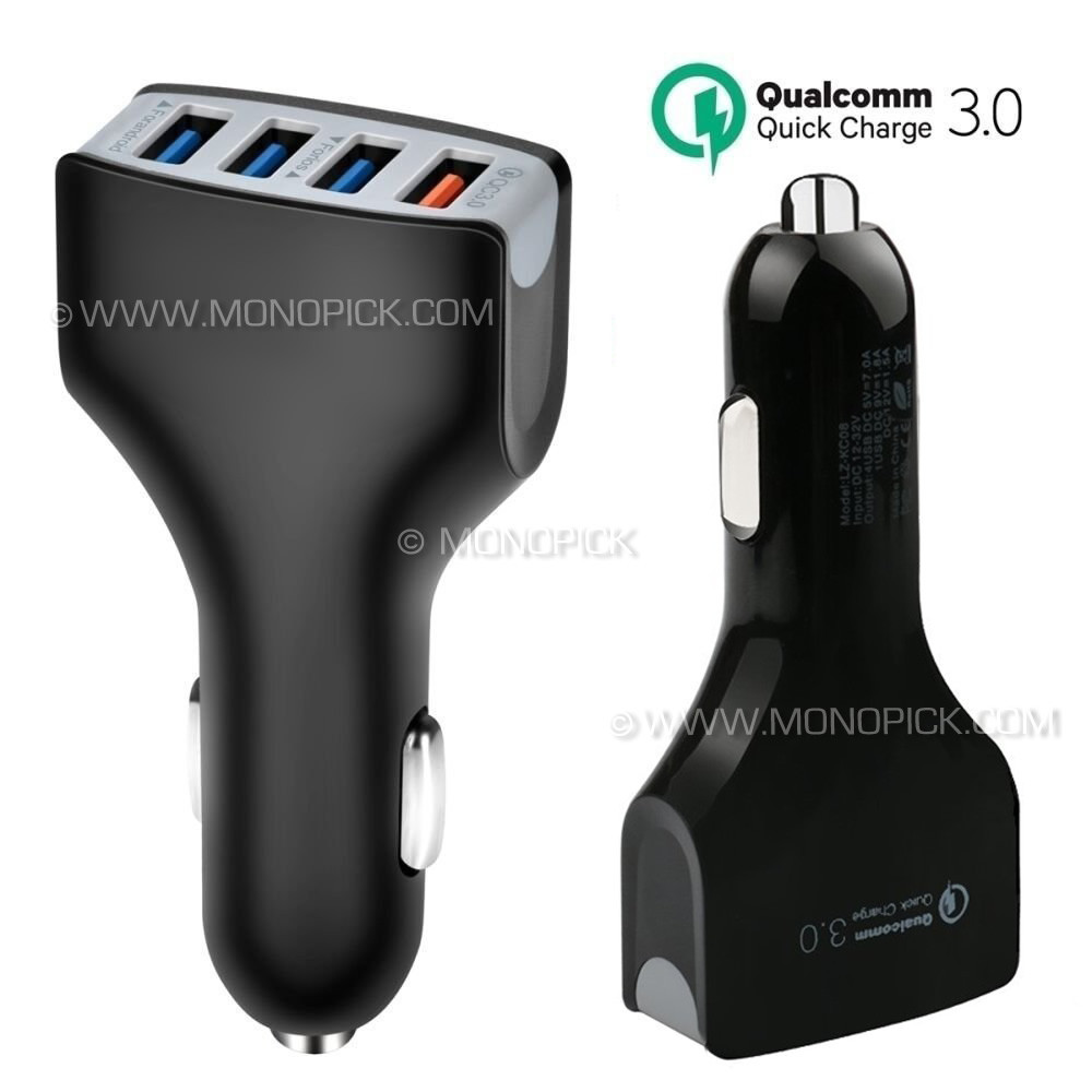 7A 35W 4 port USB Fast Charging Quick Charge QC 3.0 Smart Car Charger Power  Adapter for Mobile Phones - monopick