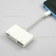 4in1 8pin to USB OTG Hub SD micro SD Card Reader Camera Adapter Connection Kit for iPhone iPad