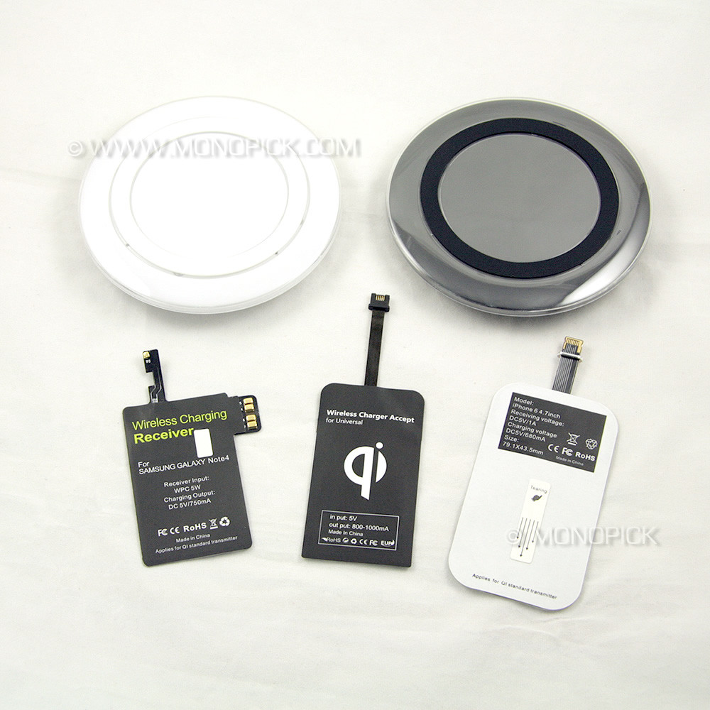 Universal QI Wireless S Circle Charging Charger Kit (Pad and Receiver)  Module for Andoid mobile phone - monopick