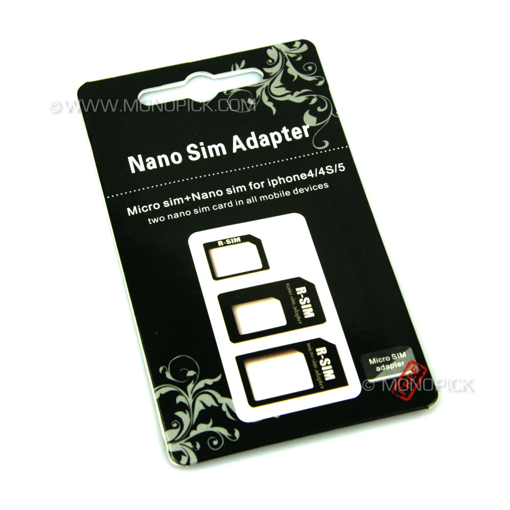 LOT 3in1 Nano to Micro to Full Mini SIM Card Adapters For Mobile Phones,  Tablets - monopick