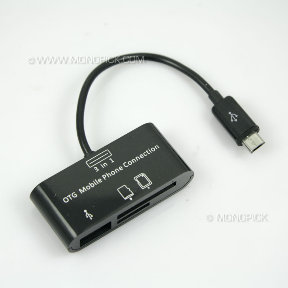 3in1 Micro USB OTG Micro SD Card Reader Hub For Android phones, tablets -  monopick