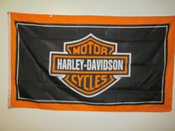 NOS 1980's Vintage Black Harley Davidson Dealer Flag