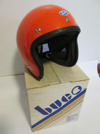  NOS RARE Vintage BUCO Orange Motorcycle Helmet 