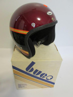  NOS Rare Vintage BUCO Burgundy Design Motorcycle Helmet
