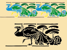 Art Nouveau Peacock 11 X 4.5