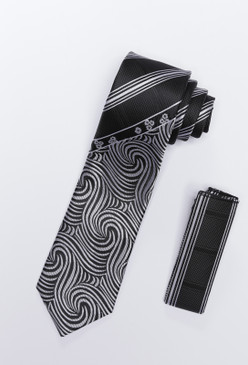 JPJ Tie + Handkerchief GREY