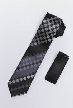 JPJ Tie + Handkerchief BLACK