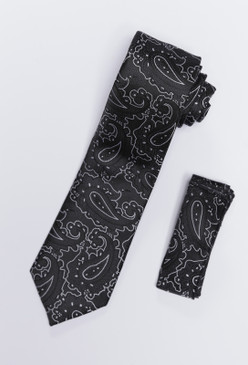 JPJ Tie + Handkerchief BLACK (706)