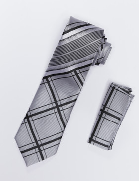 JPJ Tie + Handkerchief BLACK (709)