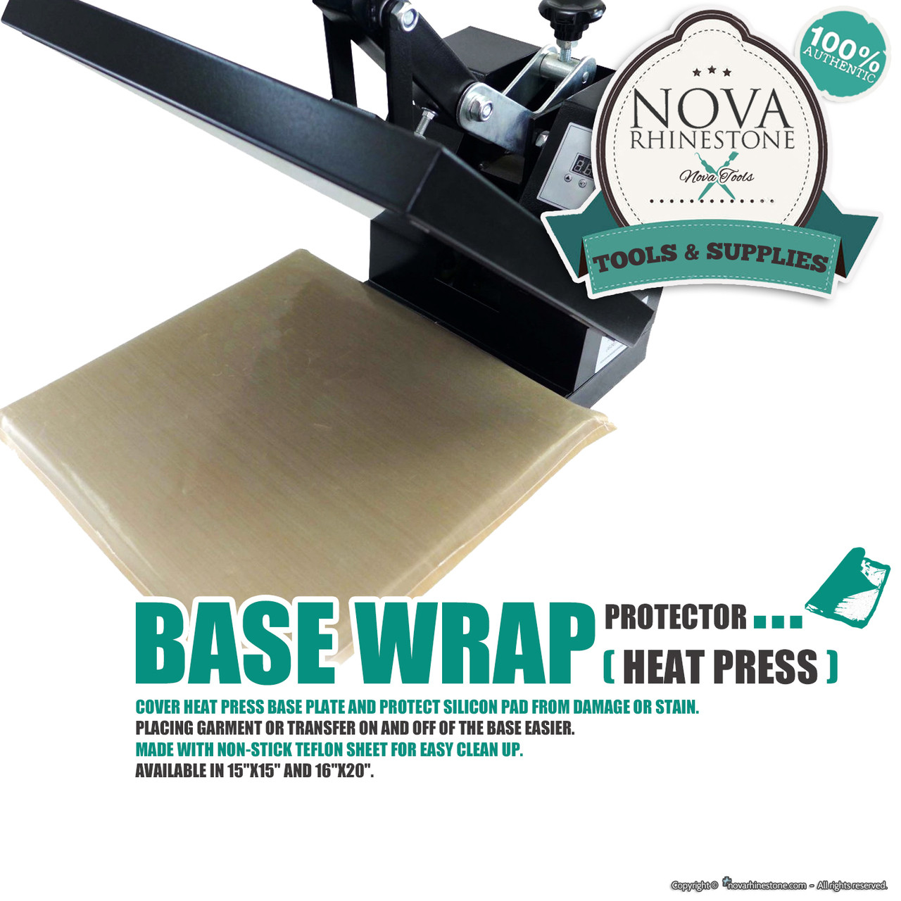 Upper Platen Base Wrap Cover Protector Heat Press 16 x 20 PTFE 