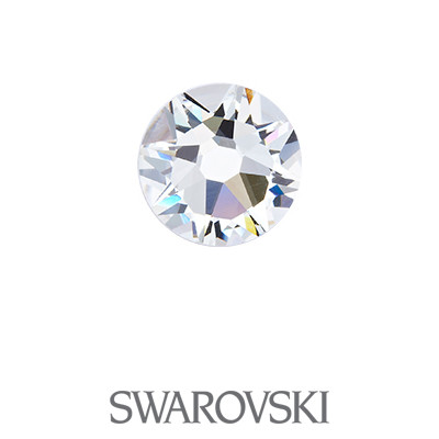 Swarovski Round Flatback Rhinestone / White Opal