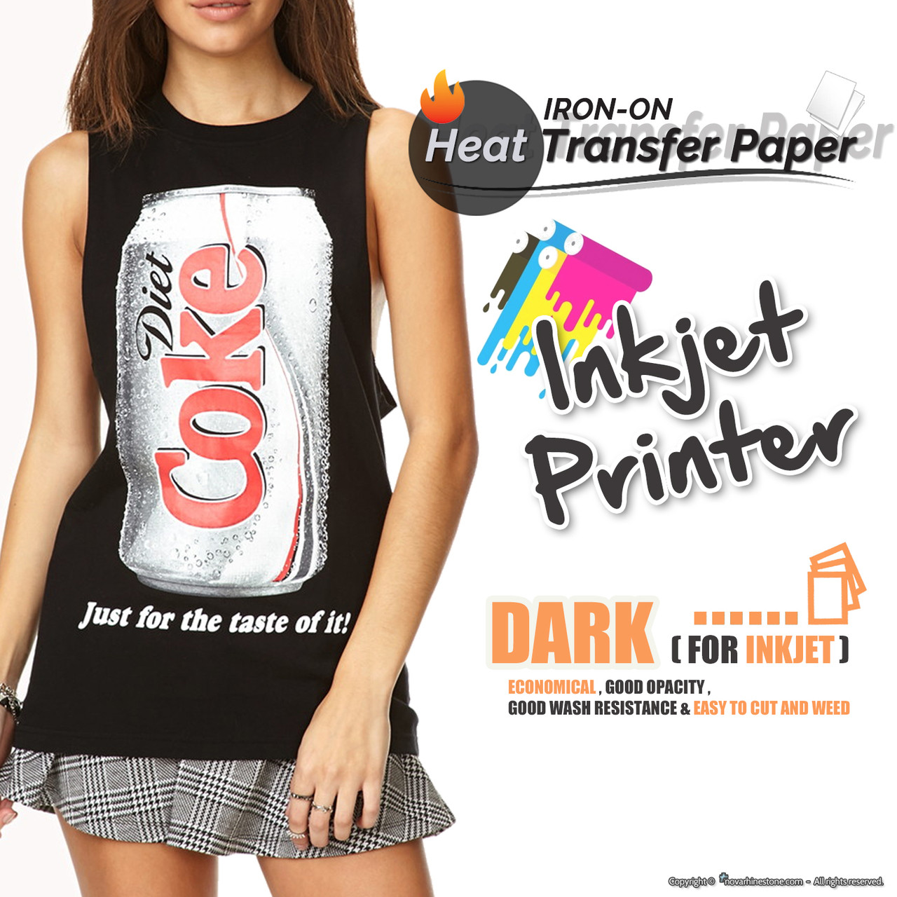 Inkjet Printing for Dark Cotton Fabric (3G Heat Transfer Paper) 8.5 x 11  - 25 Sheets