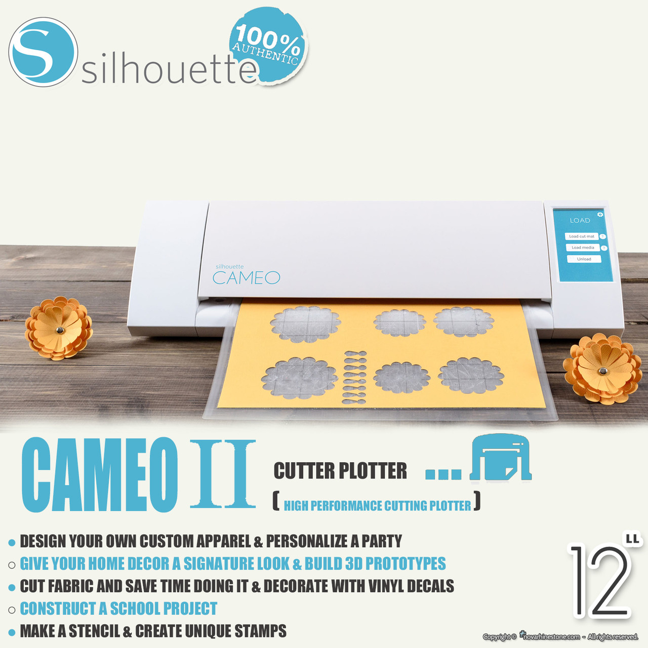 Silhouette Cameo 5 12 inch Vinyl Cutting Machine with Studio Software,  Electric Tool and ES Mat