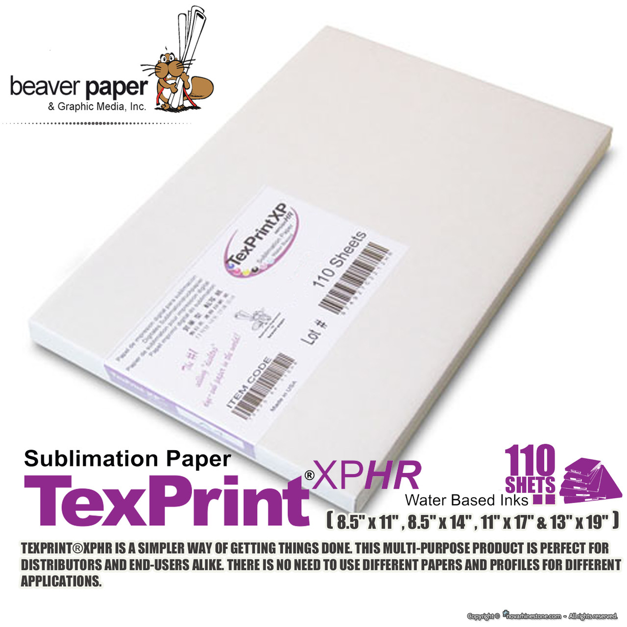 TexPrint XP HR Sublimation Transfer Paper, 105gsm