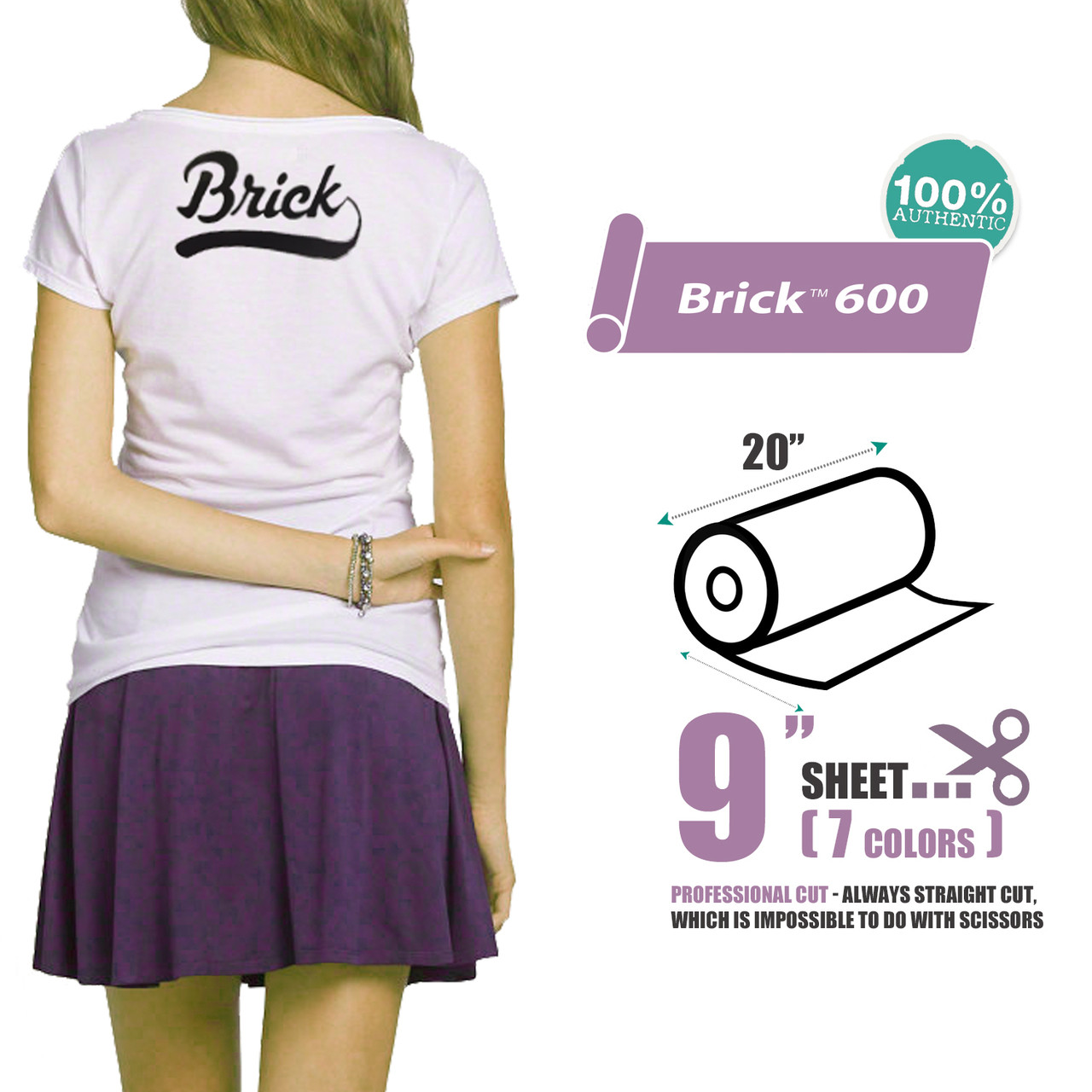 Siser Brick 600 Heat Transfer Vinyl Tshirt Garment Iron-On HTV
