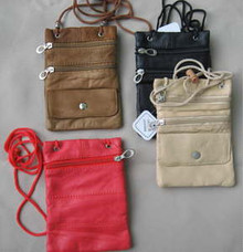 Purse leather 3-zipper