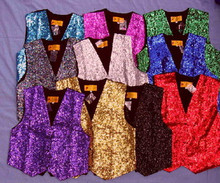 Vest Sequined Solid Colors size S-XL