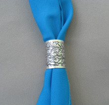 Scarf slide tube style antique silver color